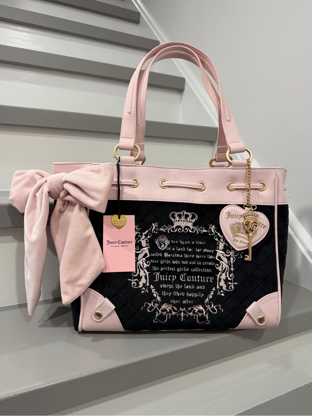 Juicy Couture Black and Pink Fairytale Daydreamer Bag